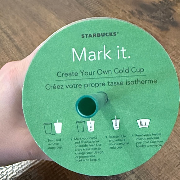 Starbucks Cup create your own cold cup with Green Straw and Tree Design - Picture 2 of 4